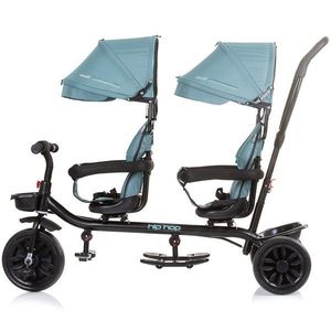 Tricicleta pentru gemeni Chipolino Hip Hop Aloe cu sezut rotativ 360 grade, suporturi pentru picioare, bara de protectie, cosulete imagine