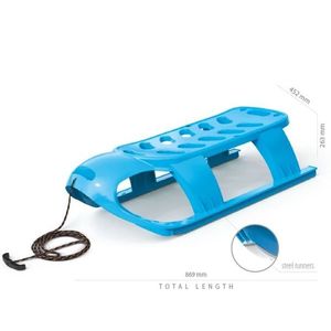 Sanie pentru copii Bezzy Albastra, sina alunecare din otel, 87x45x26 cm imagine