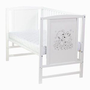 Patut pentru bebelusi 120x60 cm Bears cu laterala detasabila + Saltea Cocos imagine