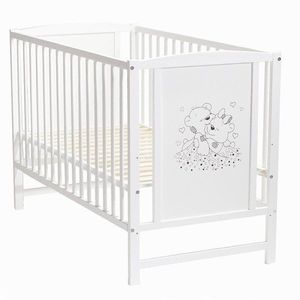 Patut pentru bebelusi din lemn masiv 120x60 cm Bears imagine