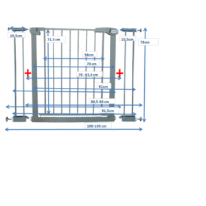 Poarta de siguranta din metal 79-105 cm R-Sport S2 Gri imagine