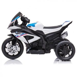 Motocicleta electrica pentru copii BMW HP4 Alb 84x55x42 cm, varsta 2-5 ani, roti si scaun din plastic, putere 60W imagine