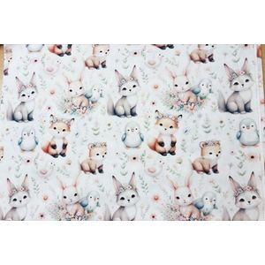 Cearsaf pentru pat copii Nichiduta Bunnies 120x60 cm din bumbac cu banda elastica roata imagine