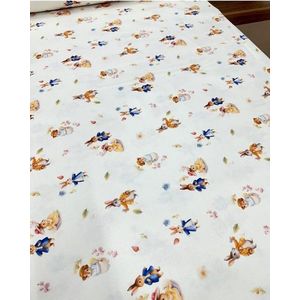 Cearsaf pentru pat copii Nichiduta Peter Rabbit 120x60 cm din bumbac cu banda elastica roata imagine