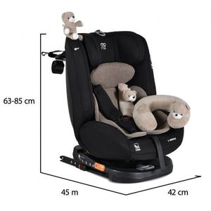 Scaun auto cu isofix Moni i-Maxx Cool-beige 40-150 cm sezut rotativ, certificat I-Size, sistem de fixare sonor, spatar reglabil in 5 pozitii, pernuta gatjucarie plus si protectie centura incluse imagine