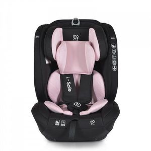Scaun auto cu isofix Moni I-Safe Pink 76-150 cm, certificare i-size R129, centura ancorare top tether, tetiera reglabila 13 pozitii, husa detasabila, saltea reductor, pernuta gat si jucarie plus incluse imagine
