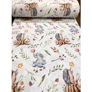 Cearsaf pentru pat copii Nichiduta Hedgehog 120x60 cm din bumbac cu banda elastica roata imagine