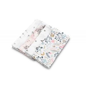 Set 4 mini prosopele Sensillo Spit Up Pink 35x35 cm din muselina, tesatura din bumbac delicat imagine