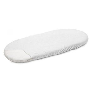 Cearceaf pentru saltea landou copii Sensillo Terry Alb 75x35 cm cu elastic roata, lavabil 40grade, material terry din bumbac imagine