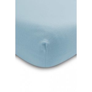 Cearsaf din bumbac Sensillo Jersey Deluxe Blue 120x60 cm cu elastic roata imagine