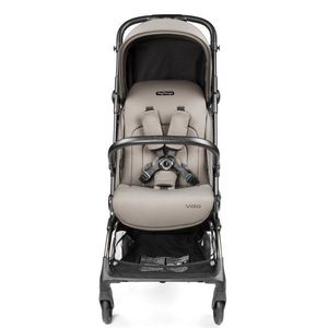 Carucior copii Peg Perego Volo, ultracompact, 0 - 22 kg, cu spatar si suport pentru picioare reglabile, frana centralizata, bara frontala detasabila si geanta transport inclusa, 5.4 kg, Misty Beige imagine