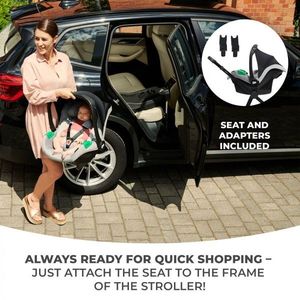 Carucior pentru copii Kinderkraft Newly Light Grey, 3 in 1, transformabil, cadru din aluminiu, spatar reglabil, maner ajustabil imagine