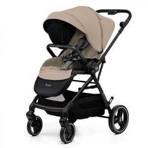 Carucior pentru copii Kinderkraft Yoxi Sand Beige 2 in 1, suspensii, spatar reglabil, maner ajustabil, accesorii imagine