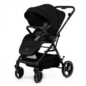 Carucior pentru copii Kinderkraft Yoxi Pure Black 2 in 1, suspensii, spatar reglabil, maner ajustabil, accesorii imagine