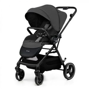 Carucior pentru copii Kinderkraft Yoxi Moonlight Grey 2 in 1, suspensii, spatar reglabil, maner ajustabil, accesorii imagine