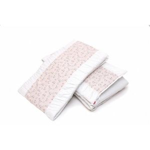 Set protectii patut din bumbac KidsDecor Pink Ducks 60x120 cm imagine