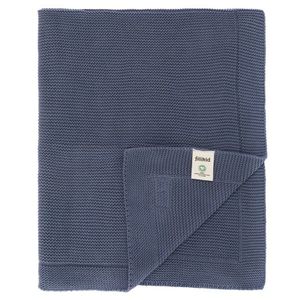 Patura tricotata din bumbac organic Fillikid Blue 80x100 cm imagine