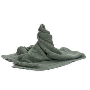 Patura tricotata din bumbac organic Fillikid Green 80x100 cm imagine