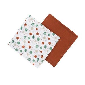 Set 2 scutece PetiteMars Celestial Planets Misty din muselina de bambus, hipoalergenice, 120x120 cm imagine