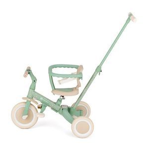 Tricicleta pentru copii PetiteMars Green Twist Turbo, editie limitata, 5 in 1, multifunctionala, vehicul de impins, bicicleta cufara pedale, maner de ghidaj imagine