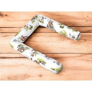 Aparatoare pentru patut Qmini Fox on bikes Natural, tip rulou, cu husa detasabila, lungime 180 cm, din bumbac imagine