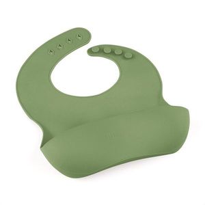 Baveta moale PetiteMars Sweet Pea Verde TakeMatch, reglabila, cu buzunar colector, silicon, fara BPA, 6 luni+ imagine