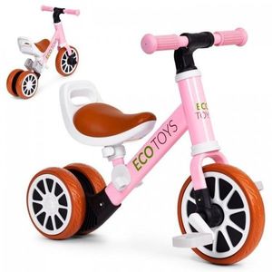 Bicicleta 2 in 1 cu pedale detasabile 2 ani+ Ecotoys Roz greutate admisa 30 kg imagine