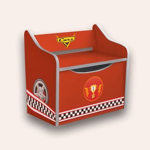 Bancuta pentru copii cu spatiu de depozitare Cars Race Rosu imagine
