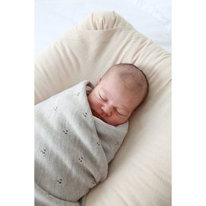 Paturica tricotata BabyLy din lana merino gri imagine