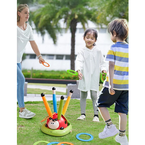 Set de joaca 3 in 1 pentru copii Doris Buburuza lansatoare cu telecomanda, efecte sonore, lansator rachete, cu brate rotative, joc aruncare inele imagine