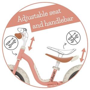 Bicicleta copii fara pedale Chillafish Charlie Lux Salmon, cu roti din spuma Eva 12 inch, varsta 2-5 ani, scaun reglabil de la 32-40 cm, greutate redusa 3, 2 kg, ghidon reglabil, anvelope EVA, inaltimea recomandata 87-110 cm imagine