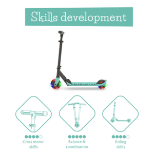 Trotineta pentru copii Chillafish Flexxi Glow Mint pliabila, ghidon reglabil, roti ABEC-5, greutate admisa 50 kg imagine