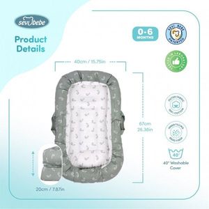 Co-sleeper anti-reflux Tiny Leaves SeviBebe imagine