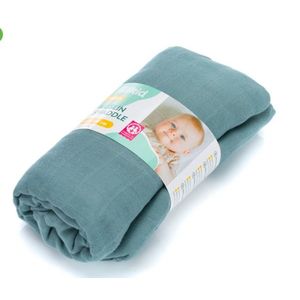 Muselina de infasat Fillikid Swaddle Petrol din bambus si bumbac 120x120 cm imagine