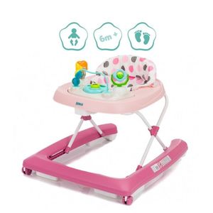 Premergator pentru copii Fillikid Pink cu jucarie, opritor de siguranta, reglabil pe incaltime si pliabil imagine