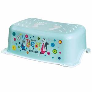 Set reductor toaleta cu capac moale si inaltator antiderapant Maltex baby bear and friends mint imagine