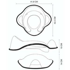 Set reductor toaleta cu capac moale si inaltator antiderapant Maltex baby zebra gri imagine