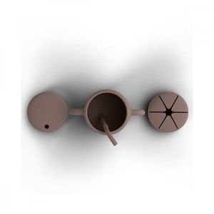 Cana de antrenament BabySteps rose cu pai din silicon 250ml imagine