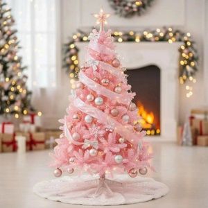 Brad artificial deluxe roz 220 cm, diametru 138 cm, 14 niveluri, 89 ramuri, 536 ace, aspect luxuriant imagine