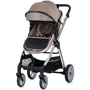 Carucior 2 in 1 pentru copii Chipolino Vista Tiramisu, transformabil, cadru din aluminiu, sezut reversibil, maner reglabil, suspensii, husa de picioare, geanta, greutate suportata 22 kg imagine