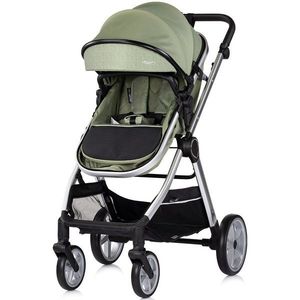 Carucior 2 in 1 pentru copii Chipolino Vista Basil, transformabil, cadru din aluminiu, sezut reversibil, maner reglabil, suspensii, husa de picioare, geanta, greutate suportata 22 kg imagine