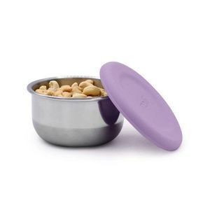 Set 3 recipiente mini Melii roz mov gri din inox cu capac silicon imagine