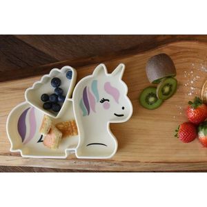 Farfurie compartimentata din silicon cu ventuza Melii luxe unicorn imagine