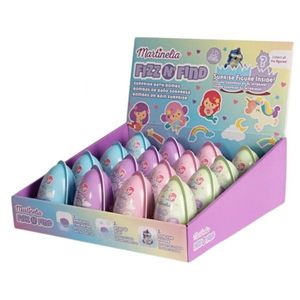 Set 16 bombe de baie efervescente in forma de ou cu figurina surpriza in interior 150g Martinelia imagine