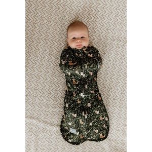 Saculet Swaddle pentru infasat + Caciulita Second Step Forest Green Sleepee imagine