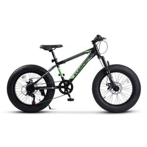 Bicicleta pentru copii Fat Bike Carpat Nunu S20109C, roti 20 inch, echipare Shimano, 7 viteze, NegruVerde imagine