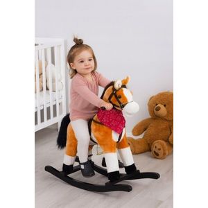 Calut balansoar interactiv pentru copii Matadi, cu sunete si miscare, dimensiune 78 x 74 cm, realizat din plus beige imagine