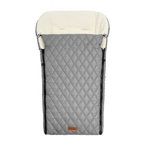 Sac de iarna Sensillo Polar Grey pentru caruciorsanie, cu fermoar, material impermeabil matlasat, orificii pentru centuri de siguranta imagine