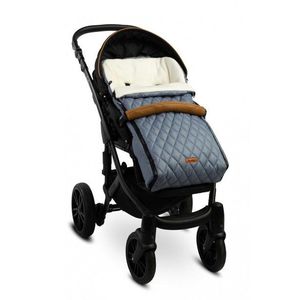 Sac de iarna Sensillo Polar Graphite pentru caruciorsanie, cu fermoar, material impermeabil matlasat, orificii pentru centuri de siguranta imagine