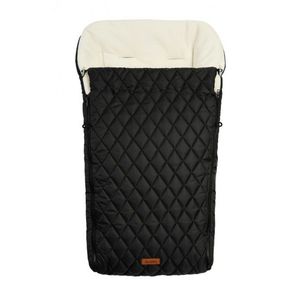 Sac de iarna Sensillo Polar Black pentru caruciorsanie, cu fermoar, material impermeabil matlasat, orificii pentru centuri de siguranta imagine